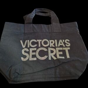 Bling Victoria's Secret Black Tote with Silver Accents